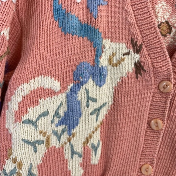 BEREK VINTAGE CAT Cardigan Sweater  WOMEN'S SIZE Large Ribbon - Picture 6 of 8